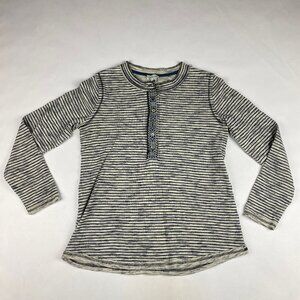 Sundance Cool Escape Henley Waffle Knit Women Medium Embroidered Placket